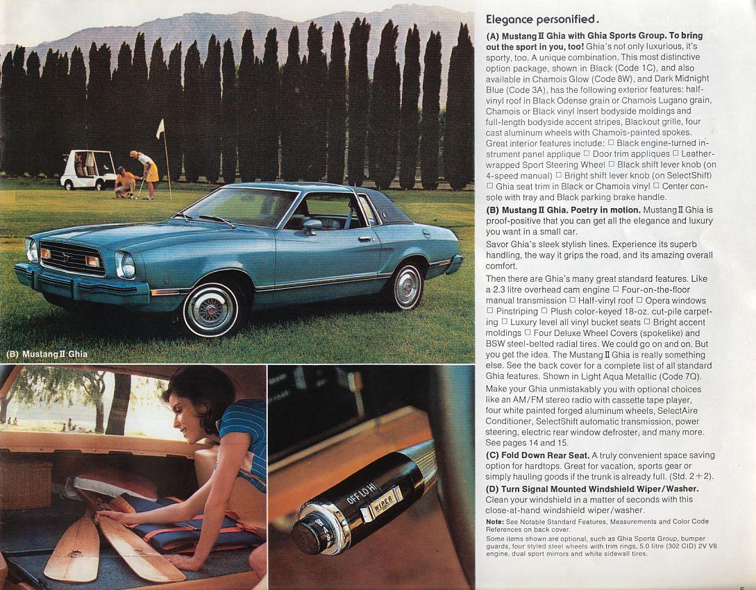 1978 Ford Mustang II Brochure Page 3
